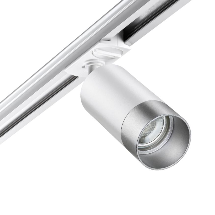 Светильник трековый для однофазного двухжильного (универсального) шинопровода NOVOTECH 370862 SLIM белый/серебро