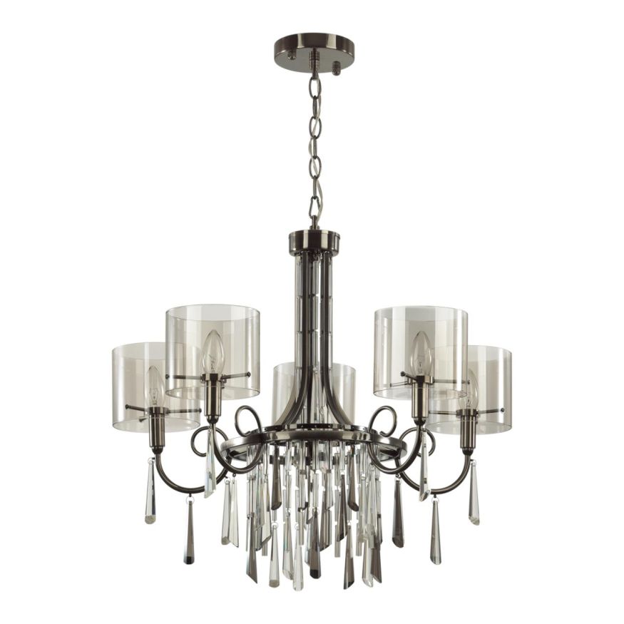 Люстра ODEON LIGHT EXCLUSIVE 4890/5 Nicole черный хром/дымчатый/прозрачный