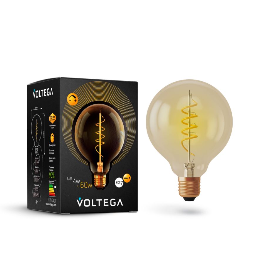 Лампочка Voltega 7076 Voltega Globe Тонированный