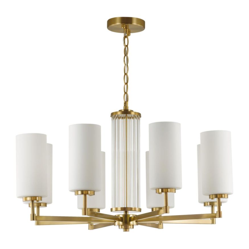 Люстра ODEON LIGHT 4990/8 KASALI матов. золотой/белый/стекло