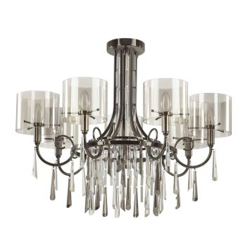 Люстра ODEON LIGHT EXCLUSIVE 4890/7 Nicole черный хром/дымчатый/прозрачный