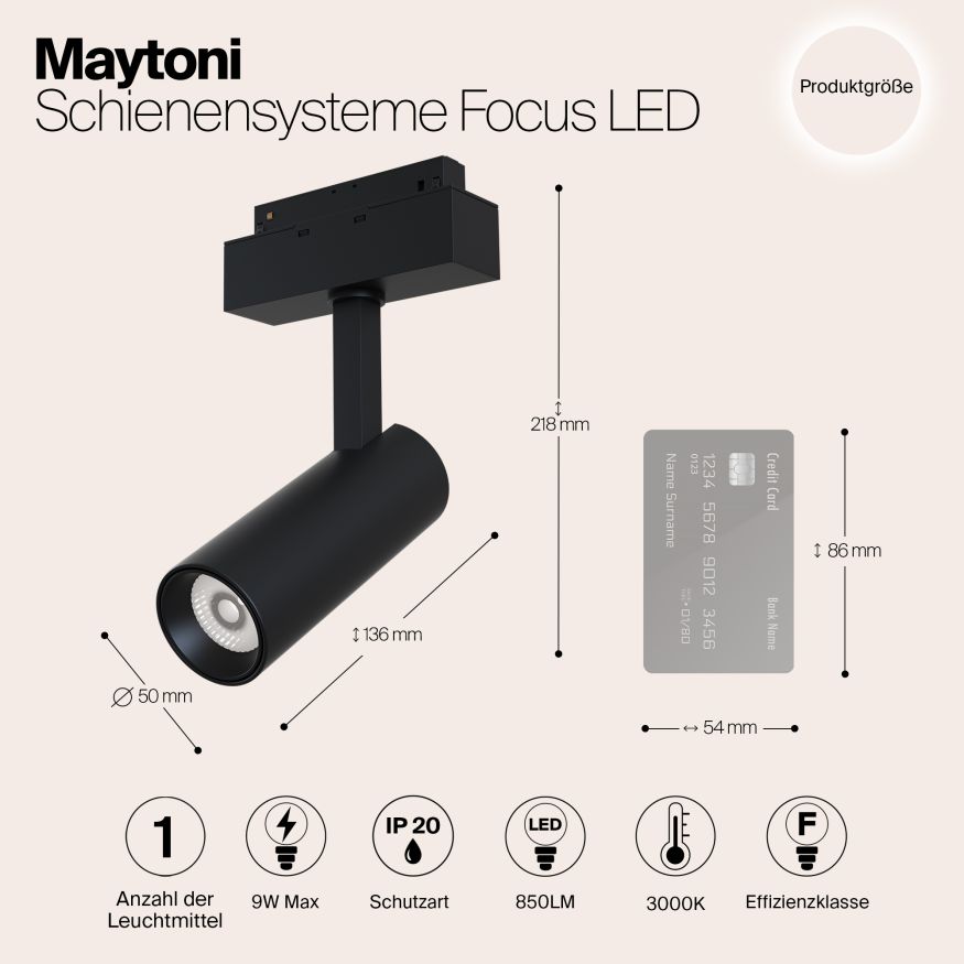Трековый светильник Technical TR019-2-10W3K-B MAYTONI Focus LED Черный