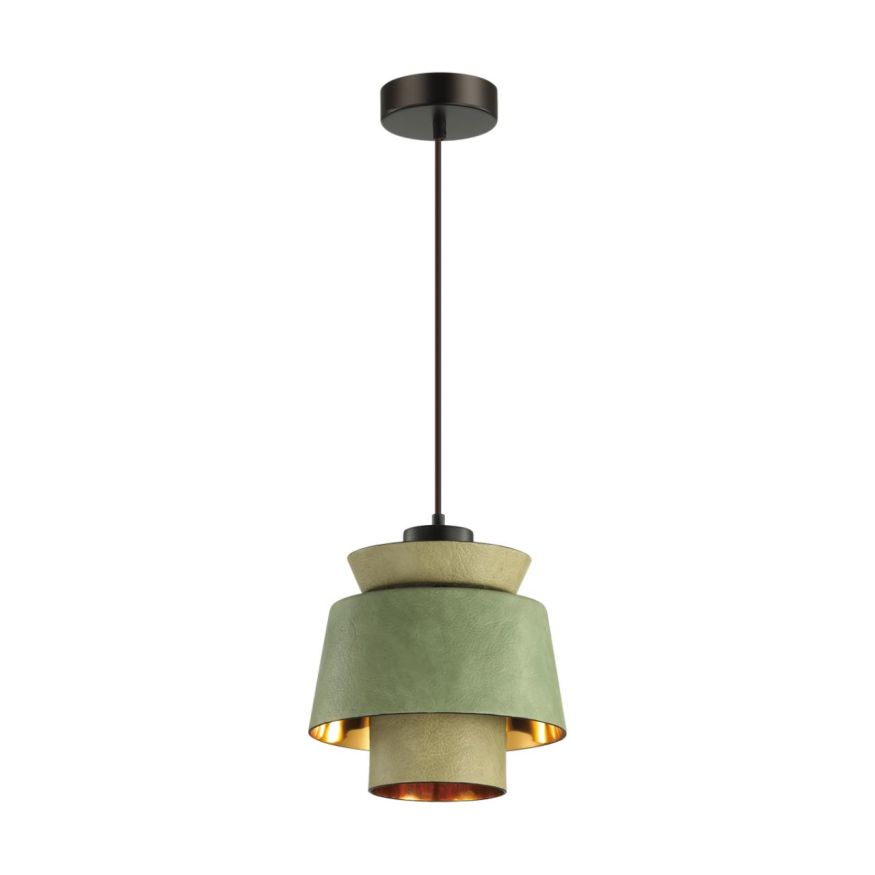 Подвес ODEON LIGHT 4992/1A KRESSA светло-зеленый/золотой/металл/экокожа