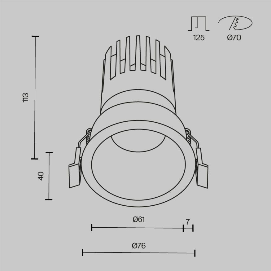 Встраиваемый светильник Technical DL118-15W-3K-W MAYTONI Dip Белый