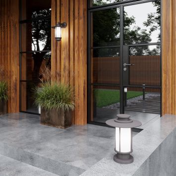 Уличный светильник на столб ODEON LIGHT 4047/1B MITO белый/коричневый