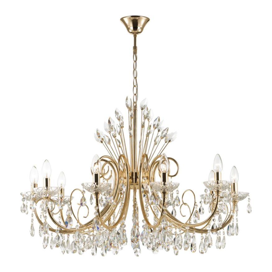 Люстра ODEON LIGHT 4977/10 VERSIA золотой/хрусталь