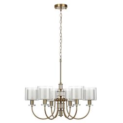 Люстра ODEON LIGHT 5088/6 SAGA античная бронза/стекло/прозрачный/белый