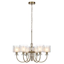 Люстра ODEON LIGHT 5088/6 SAGA античная бронза/стекло/прозрачный/белый