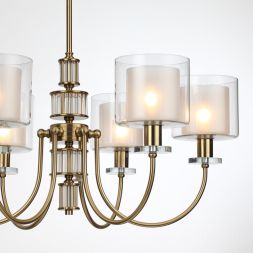 Люстра ODEON LIGHT 5088/6 SAGA античная бронза/стекло/прозрачный/белый