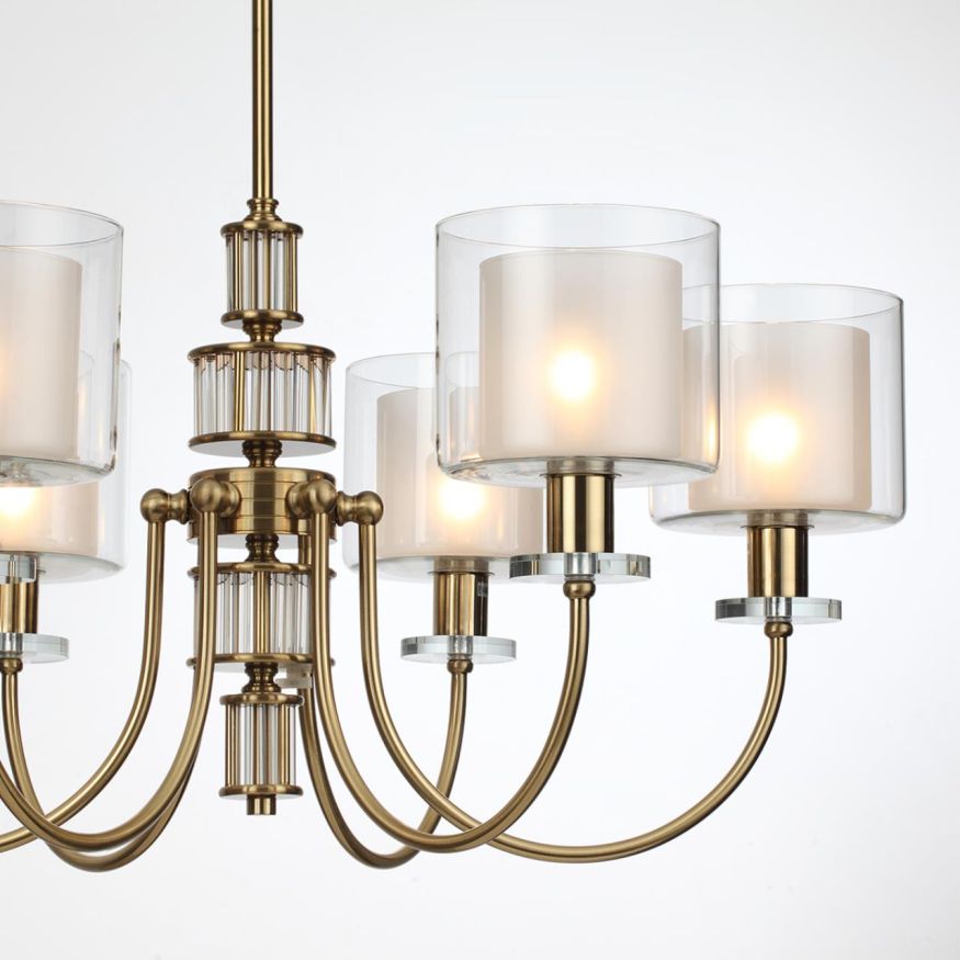 Люстра ODEON LIGHT 5088/6 SAGA античная бронза/стекло/прозрачный/белый