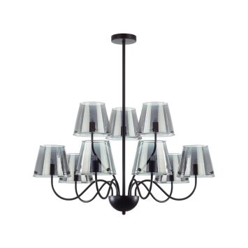 Люстра потолочная LUMION 6570/9C SMOKY черный, дымчатый