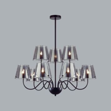 Люстра потолочная LUMION 6570/9C SMOKY черный, дымчатый