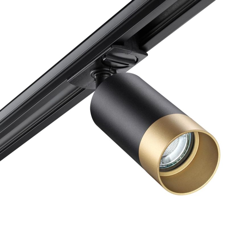 Светильник трековый для однофазного двухжильного (универсального) шинопровода NOVOTECH 370863 SLIM черный/золото
