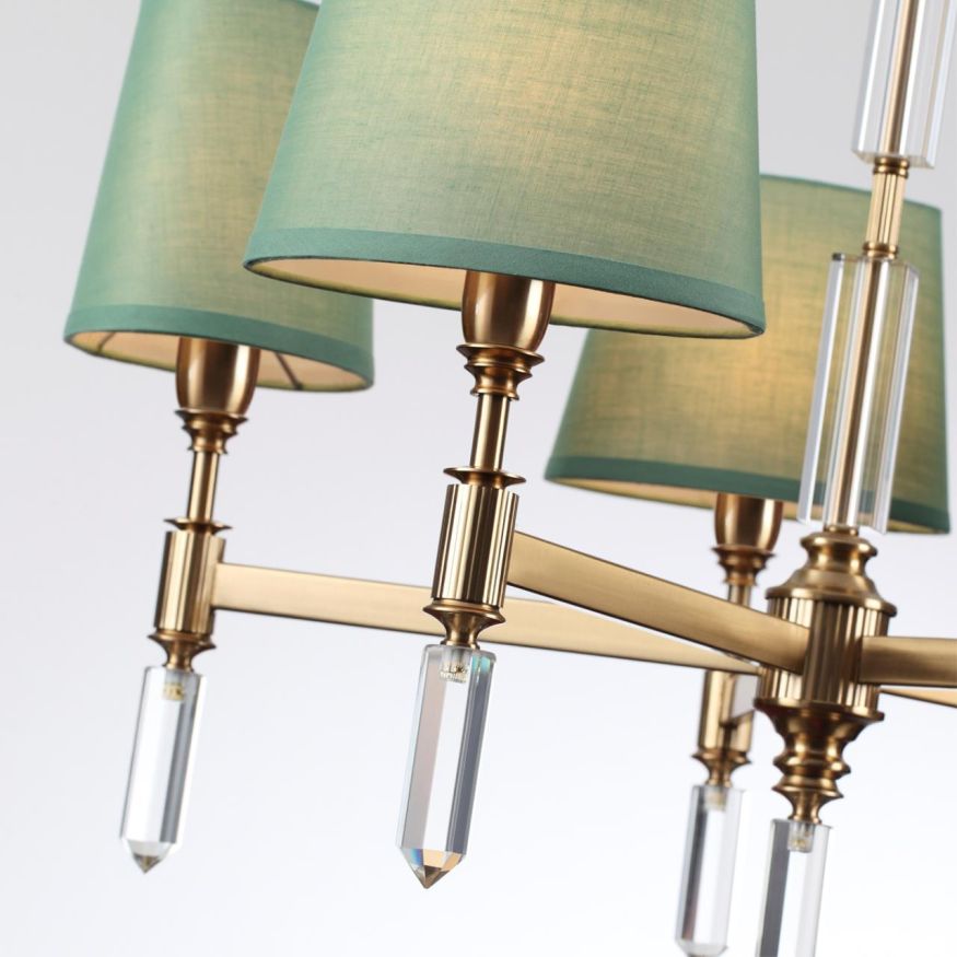 Люстра ODEON LIGHT EXCLUSIVE 4887/5 LONDON бронзовый/зеленый/абажур ткань