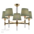 Люстра ODEON LIGHT EXCLUSIVE 4887/5 LONDON бронзовый/зеленый/абажур ткань