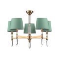 Люстра ODEON LIGHT EXCLUSIVE 4887/5 LONDON бронзовый/зеленый/абажур ткань