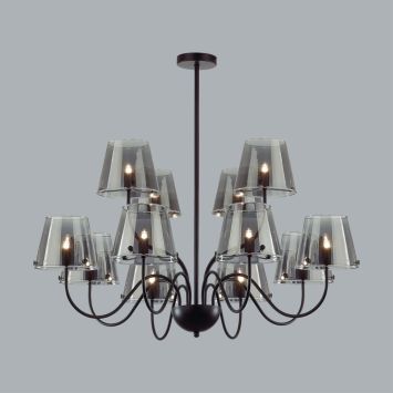 Люстра потолочная LUMION 6570/12C SMOKY черный, дымчатый