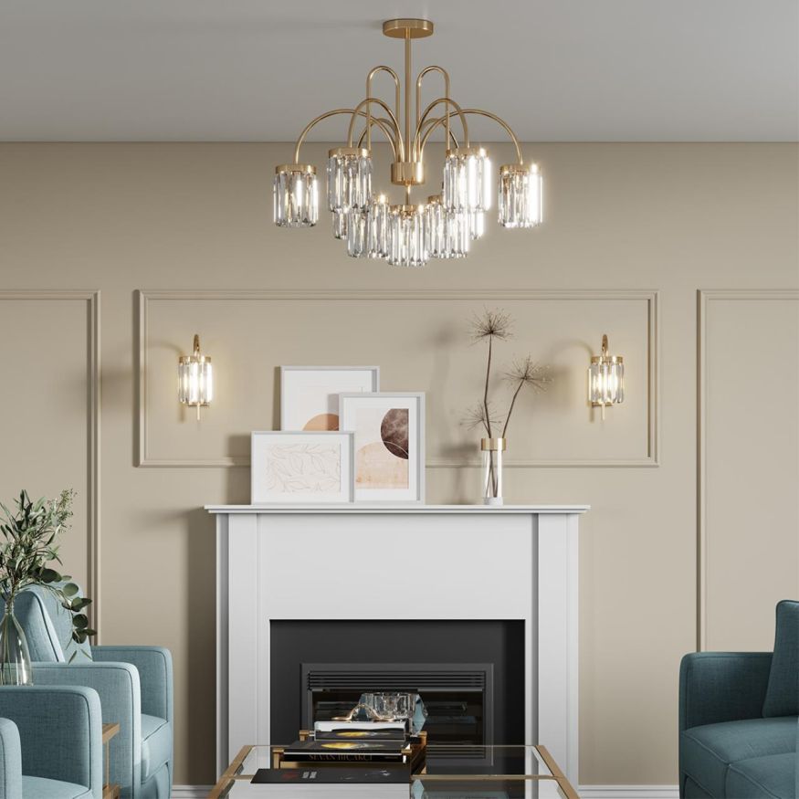 Люстра ODEON LIGHT 4987/9C VASSA золотой/хрусталь