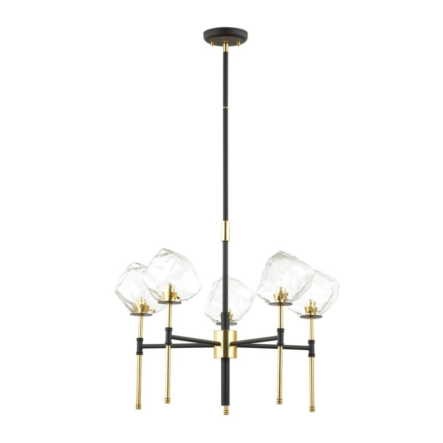 Люстра ODEON LIGHT 4789/5 STONO черный/золотой/прозрачный