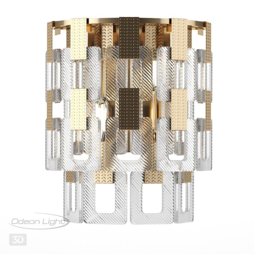 Настенный светильник ODEON LIGHT 4989/2W BUCKLE золотой/стекло