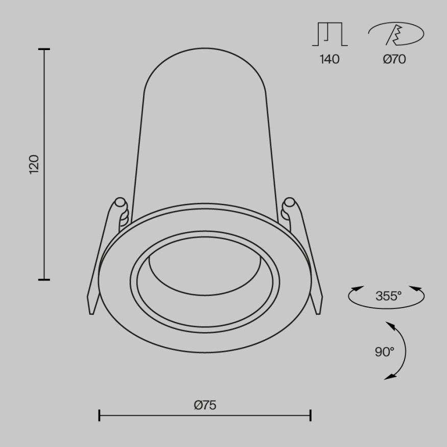 Встраиваемый светильник Technical DL125-L12-3K-W MAYTONI FOCUS LED Белый