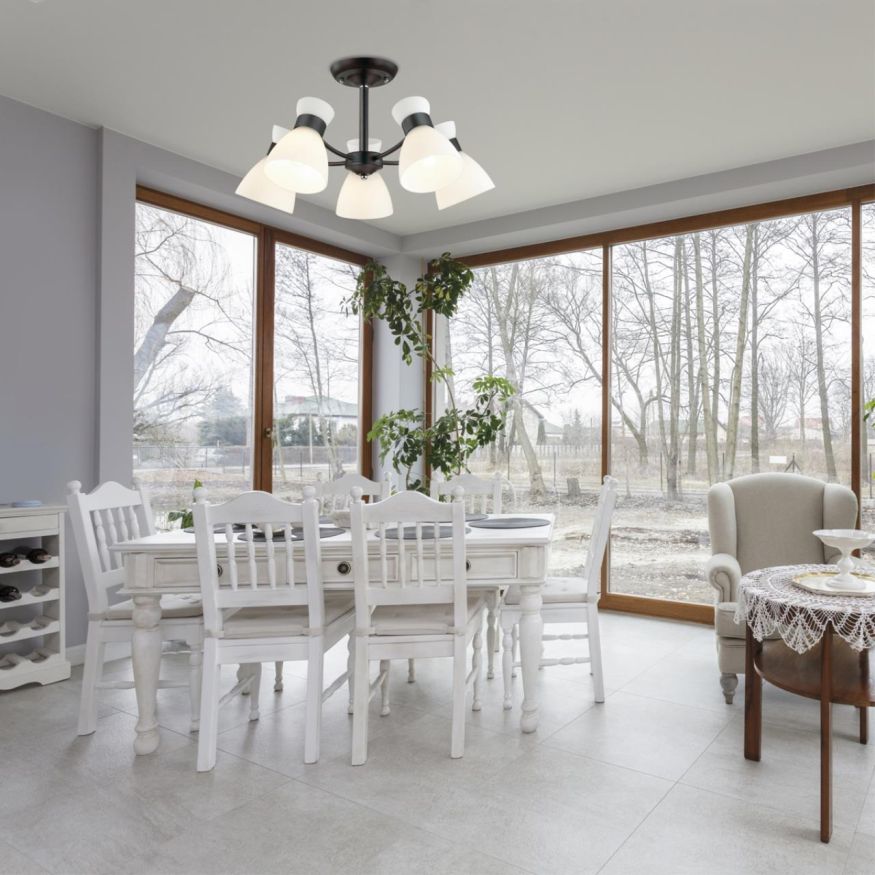 Люстра потолочная LUMION 4534/5C WILMA черный, белый