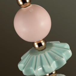 Настольная лампа ODEON LIGHT EXCLUSIVE 4861/1TB CANDY золотой/раноцветн.керамика/ткань