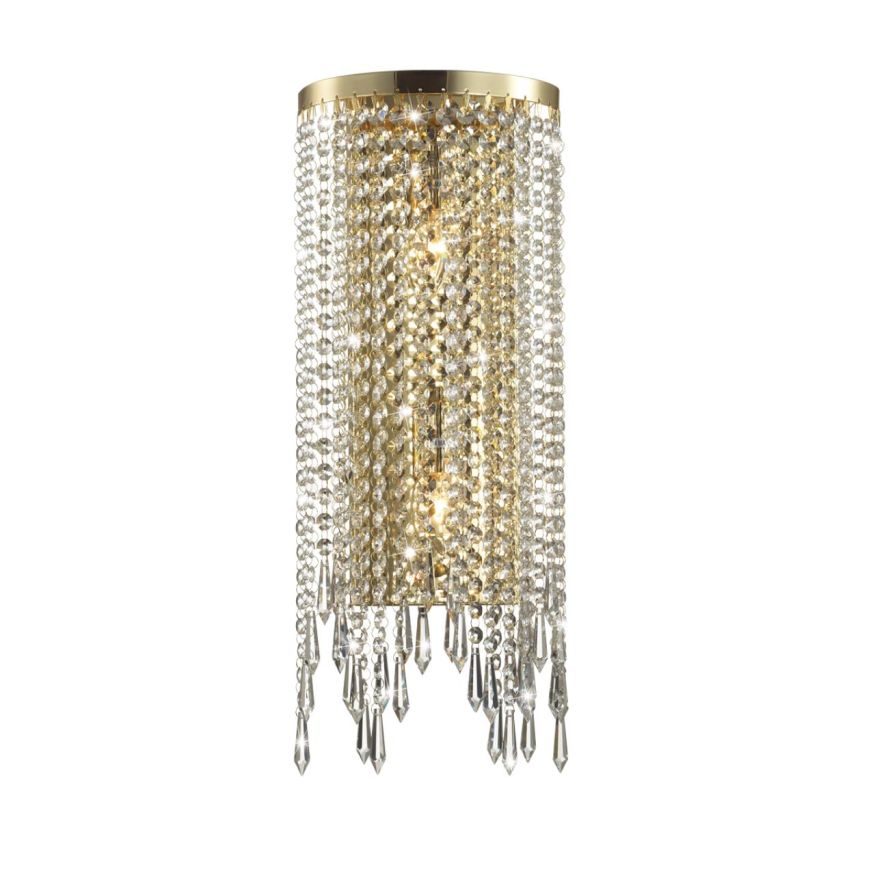 Бра ODEON LIGHT 5028/2WA CHOKKA золотой/прозрачный/металл/хрусталь