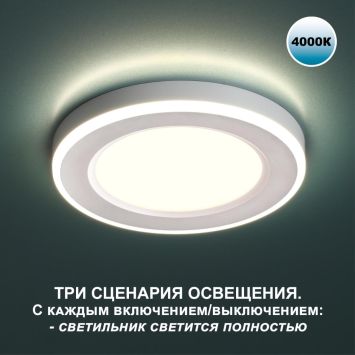 Светильник встраиваемый светодиодный (три сценария работы) NOVOTECH 359012 SPAN белый