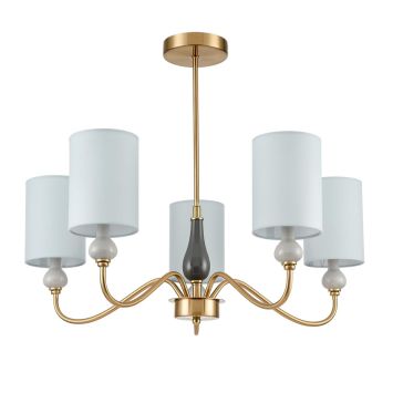 Люстра подвесная LUMION 6590/5 ANRI латунь, мятный, зеленый