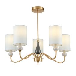 Люстра подвесная LUMION 6590/5 ANRI латунь, мятный, зеленый