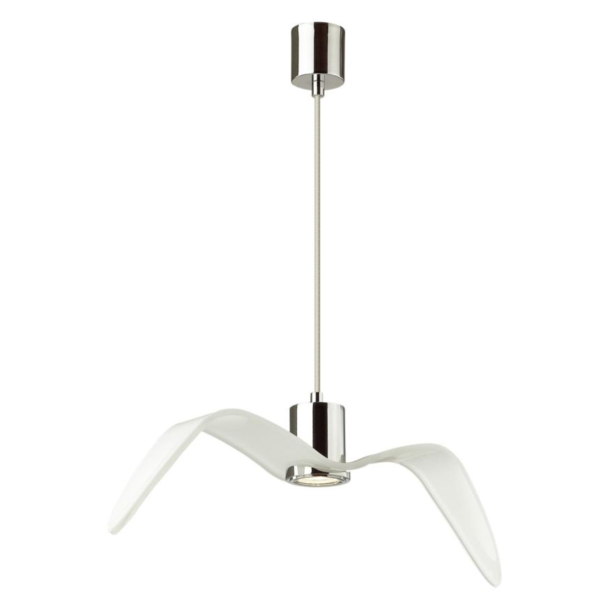 Подвес ODEON LIGHT 4903/1C BIRDS белый/хром/стекло