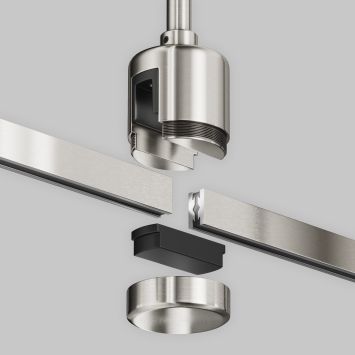 Комплектующие для систем освещения с токоведущими элементами Technical TRA156C-IPCL1-PT MAYTONI Accessories for tracks Flarity Платина