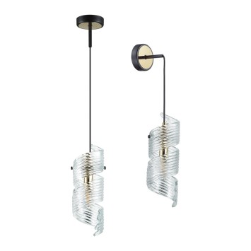 Подвес/бра ODEON LIGHT EXCLUSIVE 5439/1 FUSILLI черный/золото/металл/стекло