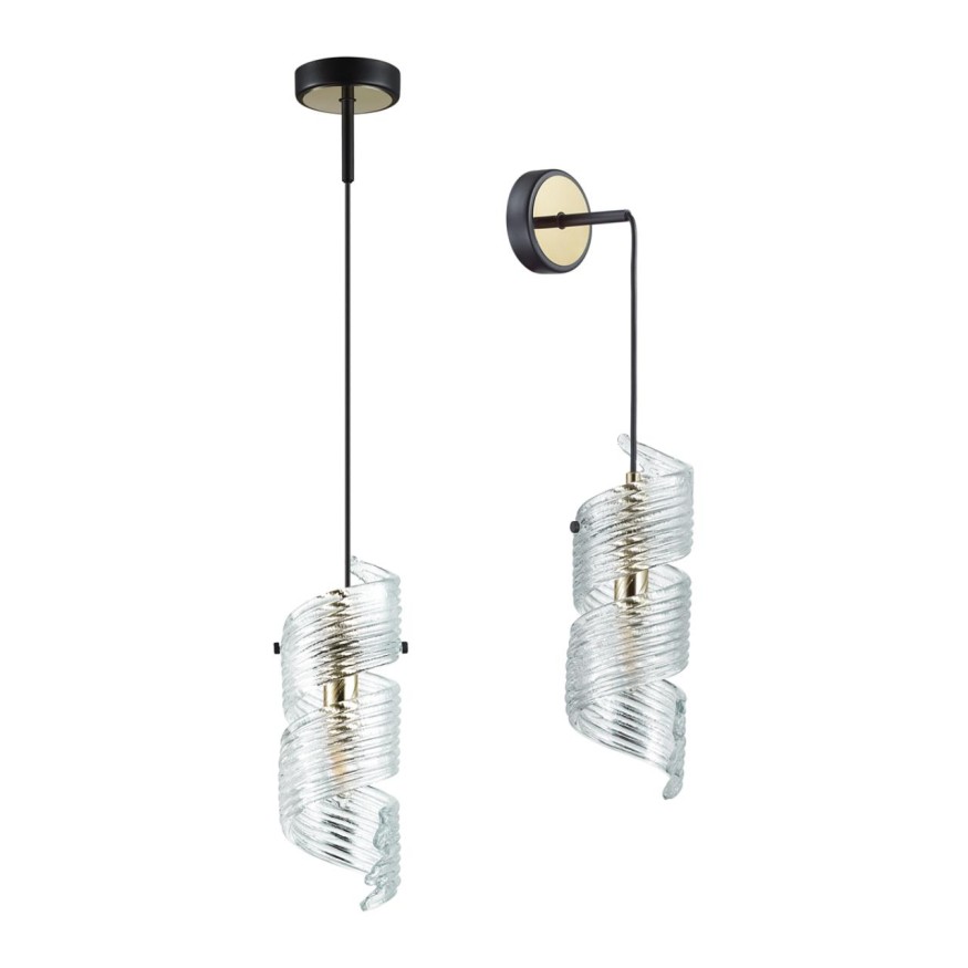 Подвес/бра ODEON LIGHT EXCLUSIVE 5439/1 FUSILLI черный/золото/металл/стекло
