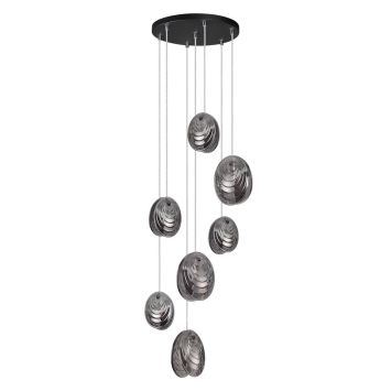 Люстра каскадная ODEON LIGHT 5038/7 MUSSELS черный/дымчатый