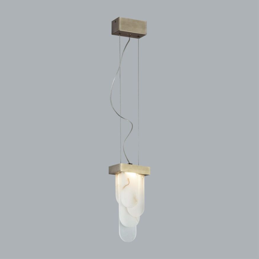 Подвес ODEON LIGHT EXCLUSIVE 5437/12L FOROS бронзовый &quot;брашинг&quot;/металл/смола под алебастр/акрил