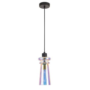 Подвес ODEON LIGHT 4967/1A Pasti матовый черный/разноцветный/металл/стекло
