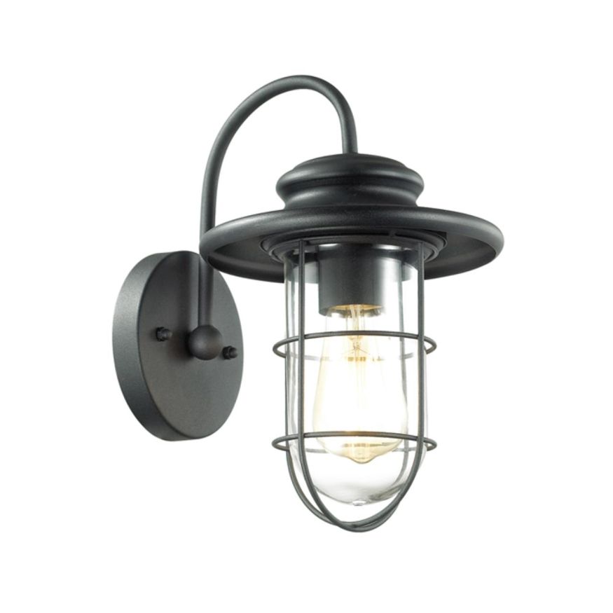 Уличный настенный светильник IP44 ODEON LIGHT 4171/1W HELM черный/прозрачный