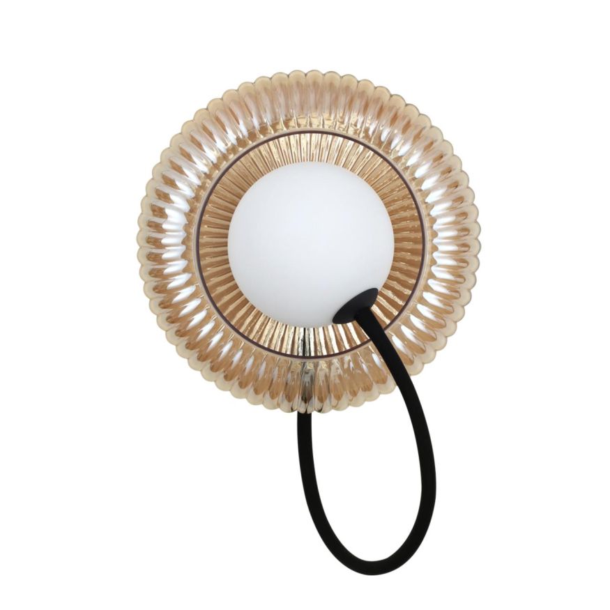 Бра ODEON LIGHT 5013/1WD Buny черный/янтарный/белый матовый металл/стекло