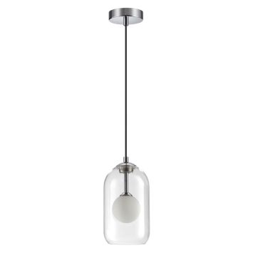 Подвес ODEON LIGHT 4953/1 LOSTAR хром/ белый/прозрачный/стекло