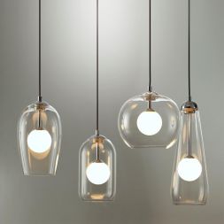 Подвес ODEON LIGHT 4953/1 LOSTAR хром/ белый/прозрачный/стекло