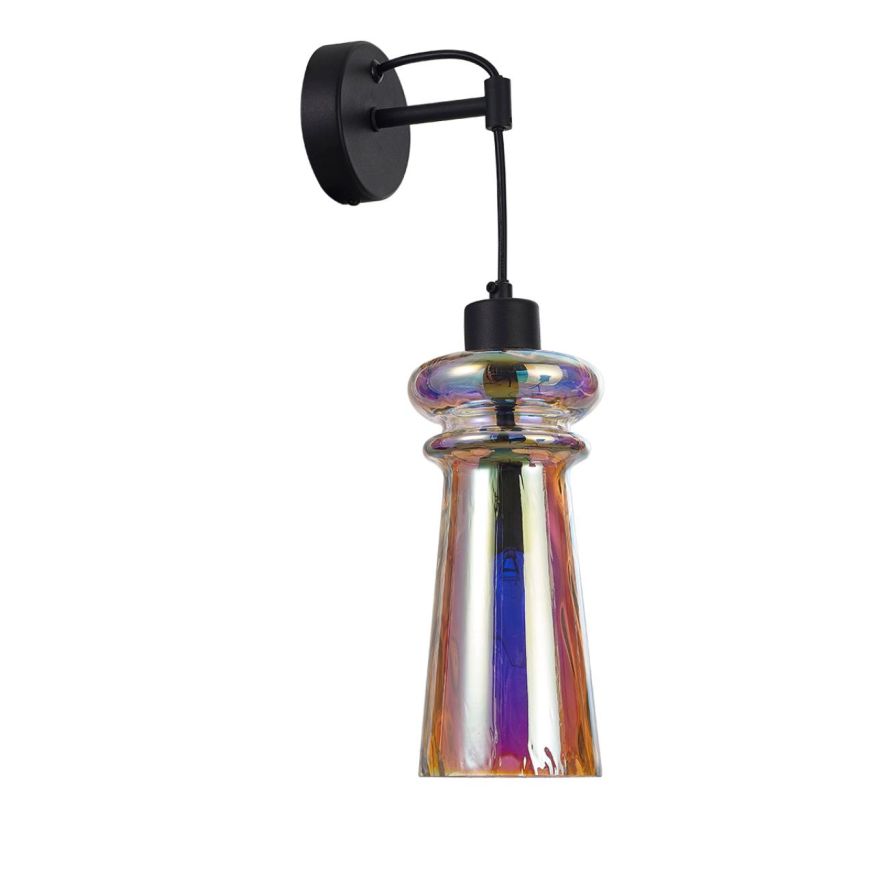 Бра ODEON LIGHT 4967/1W Pasti матовый черный/разноцветный/металл/стекло