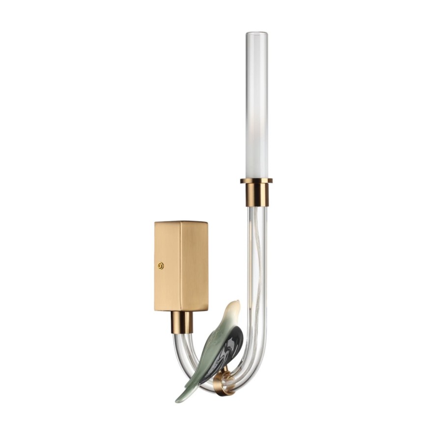 Бра ODEON LIGHT EXCLUSIVE 5431/2WLA LARK золотой(под латунь)/белый градиент/беж./зеленый/ металл/стекло/керамика