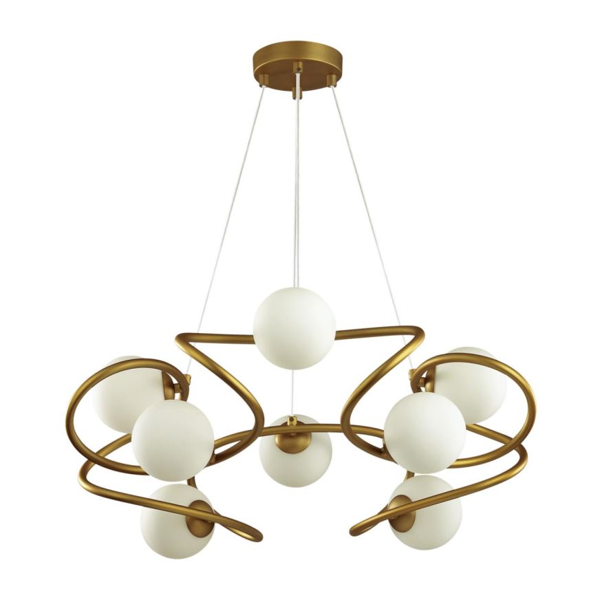 Люстра ODEON LIGHT 4806/8 SLOTA золотой/белый