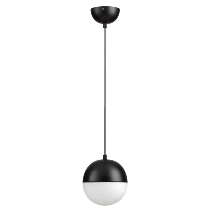 Подвес ODEON LIGHT 4958/1 PINGA черный/металл/белый/стекло