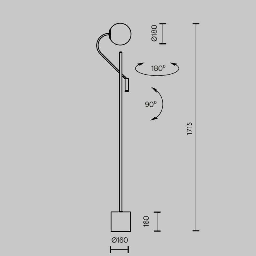 Напольный светильник (торшер) Maytoni MOD230FL-01B Maytoni Fly Черный