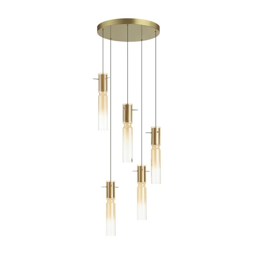 Люстра каскадная ODEON LIGHT 5058/25LA SCROW золотой/янтарный