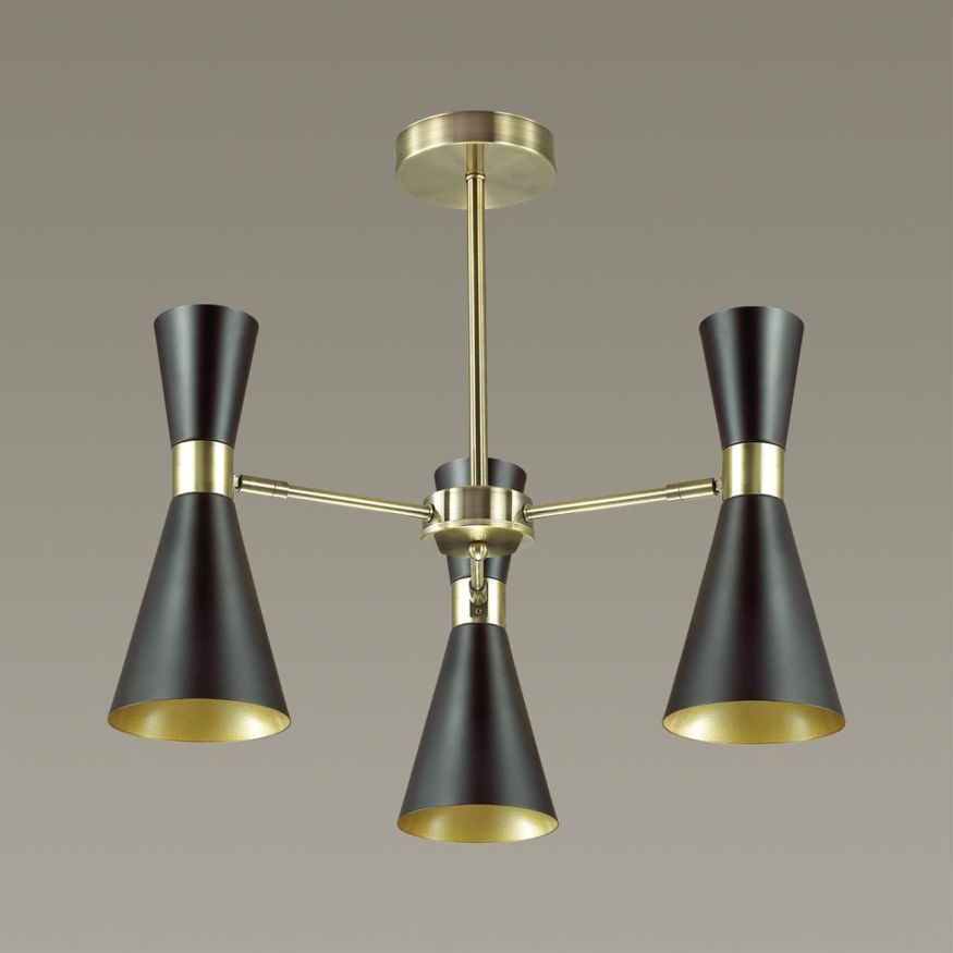 Люстра потолочная LUMION 3662/3C QUINN античная бронза/матовый черный