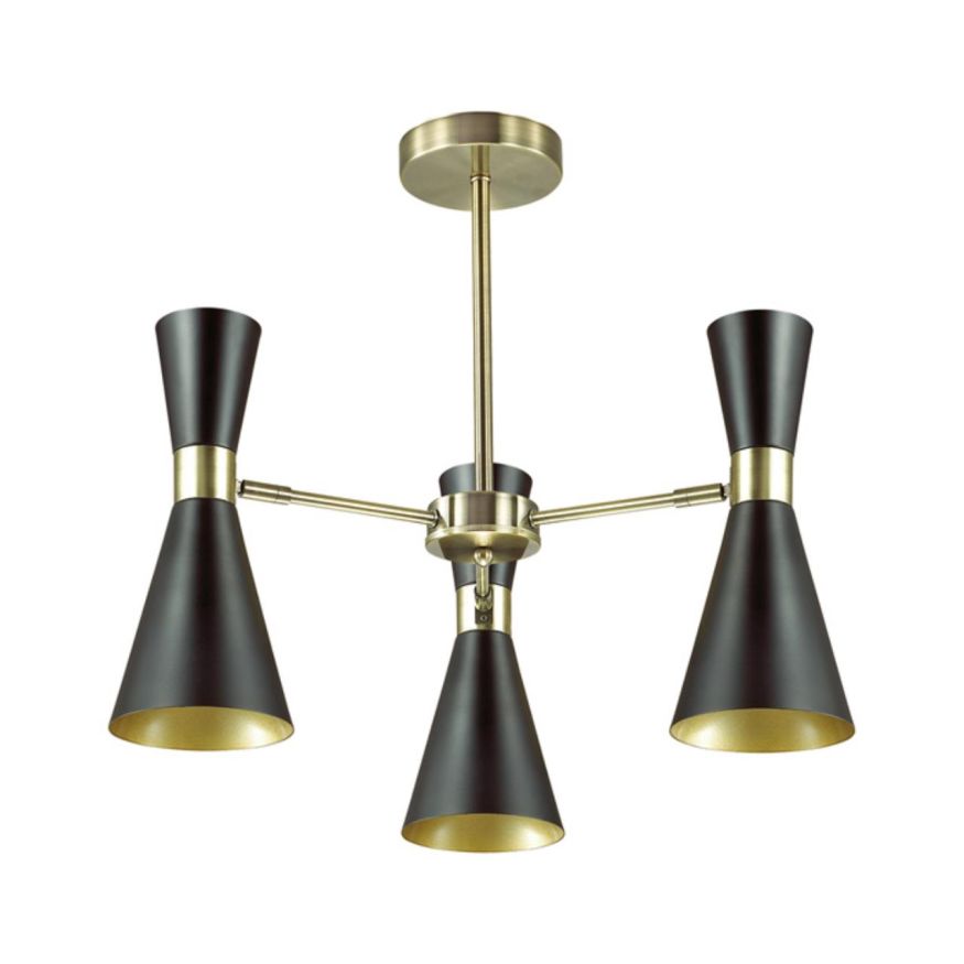 Люстра потолочная LUMION 3662/3C QUINN античная бронза/матовый черный
